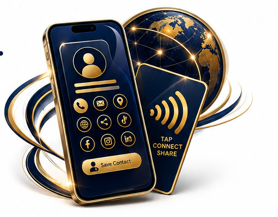 NFC digital business card and mobile phone
